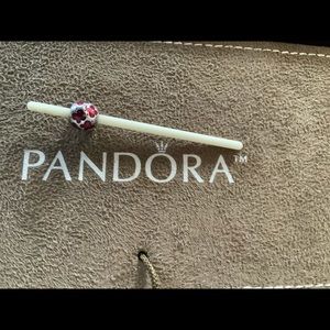 Silver with red Pandora bead